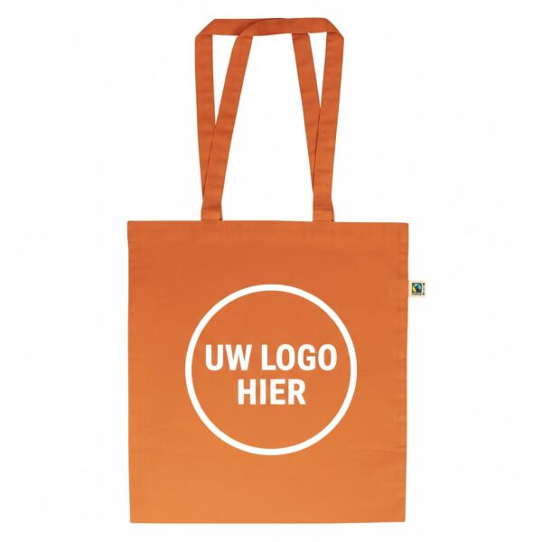 Fairtrade katoenen draagtas met lange hengsels Fairtrade katoenen draagtas met lange hengsels